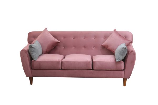 Sofa rosa 3 cuerpos frente