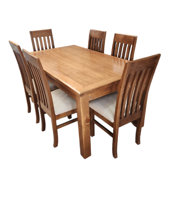 Comedor 6p Nogal Tapiz Beige